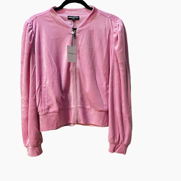Generation Love Blair Velour Bomber bubblegum pink XL NEW NWT REG $195 - Picture 2 of 3